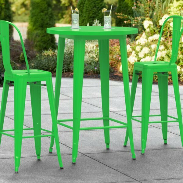 Lancaster Table & Seating Alloy Series 30'' Round Green Bar Height Outdoor Table 164BA30RDGRN